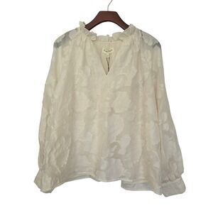 Phase Eight Amal Textured Blouse Floral Jacquard Womens 8 Cream NWT $195 1001043